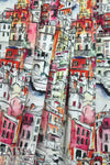 Italian digital viscose knit - city on the river 1.5 yds