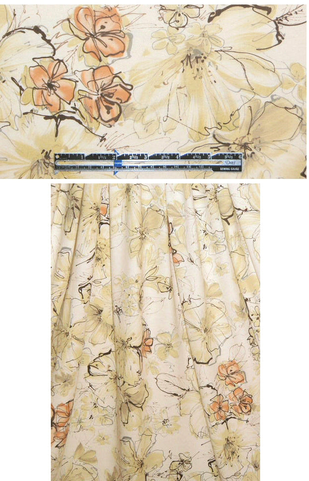 Akik0 butter/peach floral print cotton/lycra knit