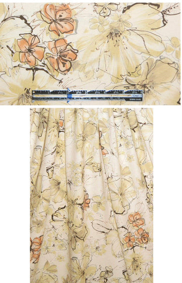 Akik0 butter/peach floral print cotton/lycra knit