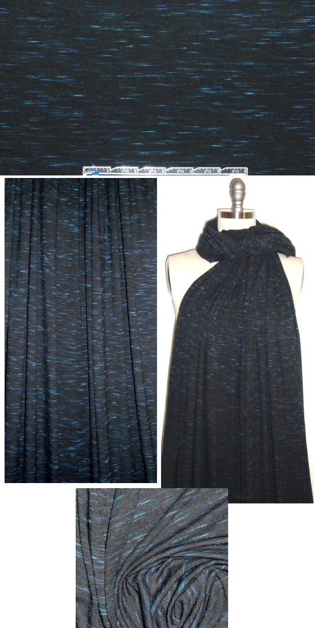 Burning T0rch black/blue slubby featherweight knit