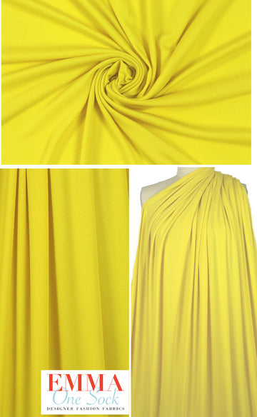 Italian tencel/nylon featherweight rib knit - canary 1.375 yds