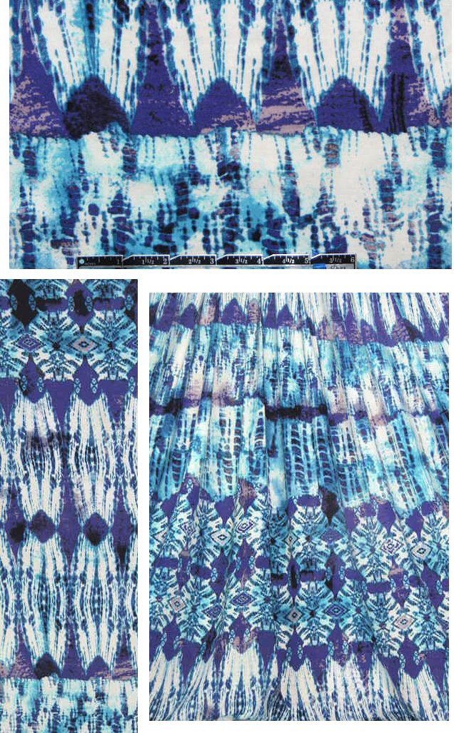 St. John rorschach blues rayon/lycra knit