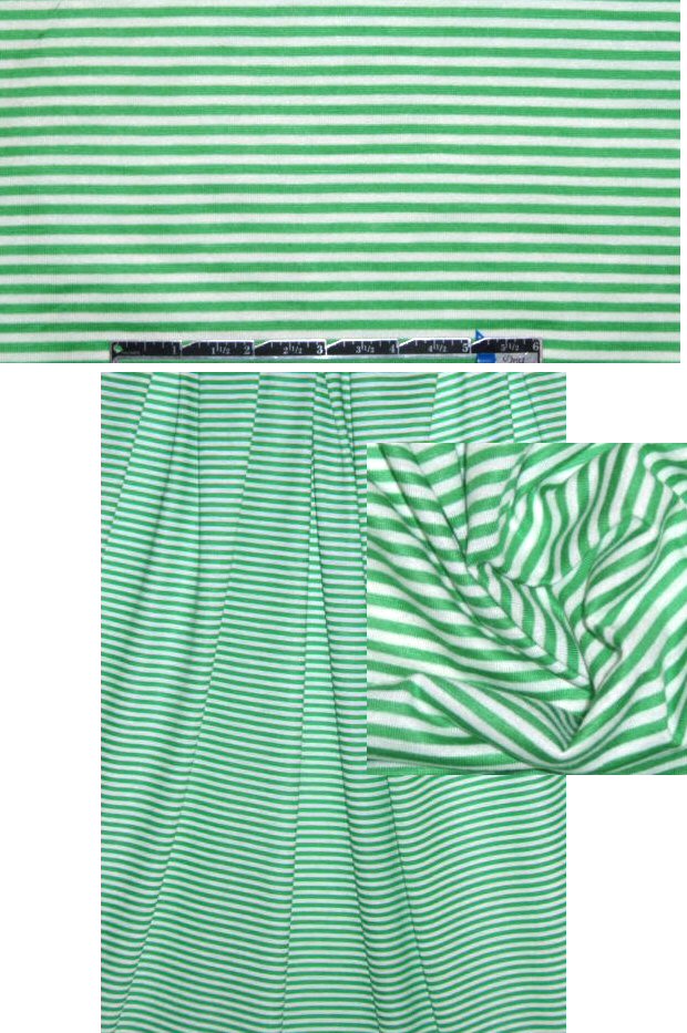 CA designer kelly/white thin stripe rayon/lycra knit