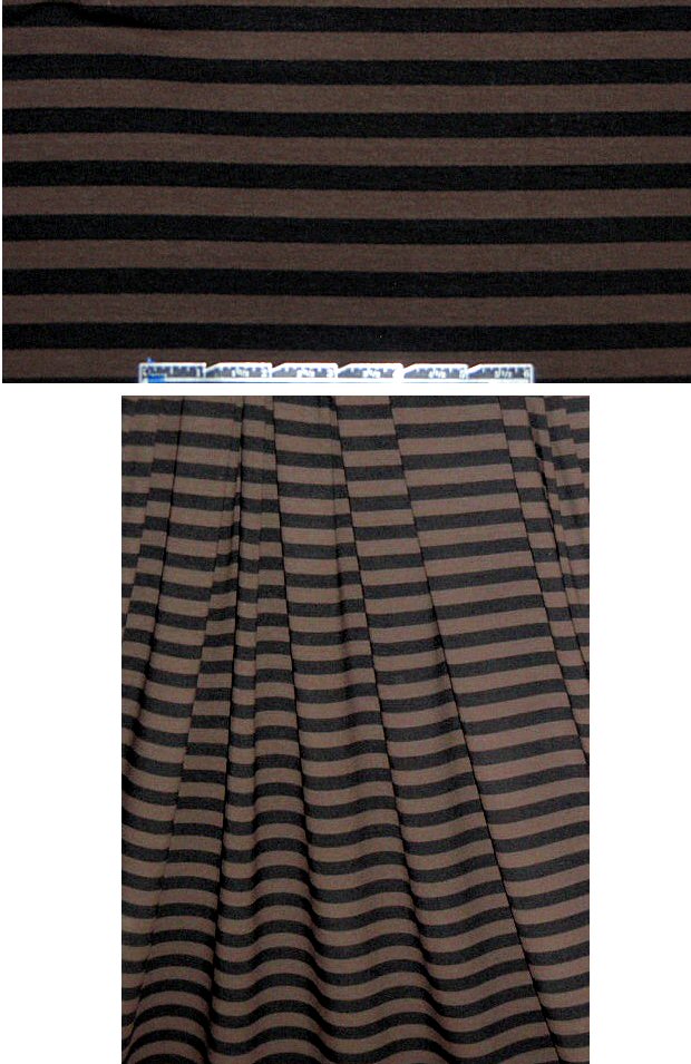 CA designer black/brown striped rayon/lycra knit