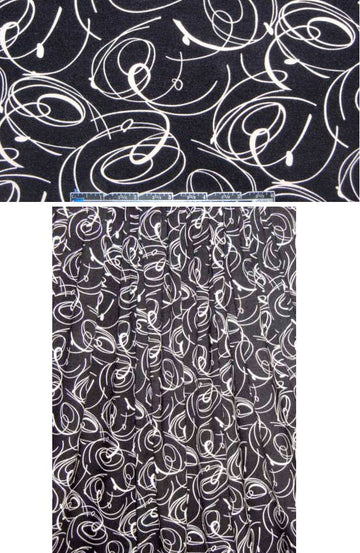 CA designer black/natural squiggly rayon/lycra knit