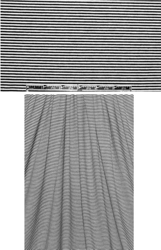 CA designer black/off-wht thin stripe rayon/lycra knit