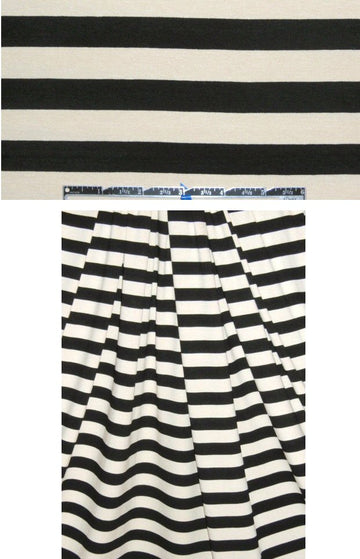 CA designer black/bone stripe rayon/lycra knit