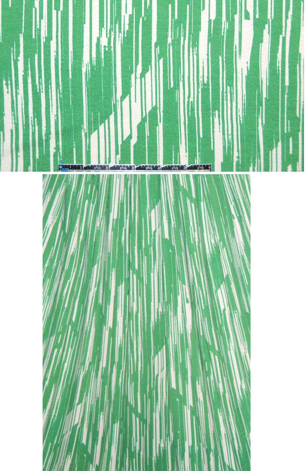 Cadena kelly/natural woodcut rayon/lycra knit