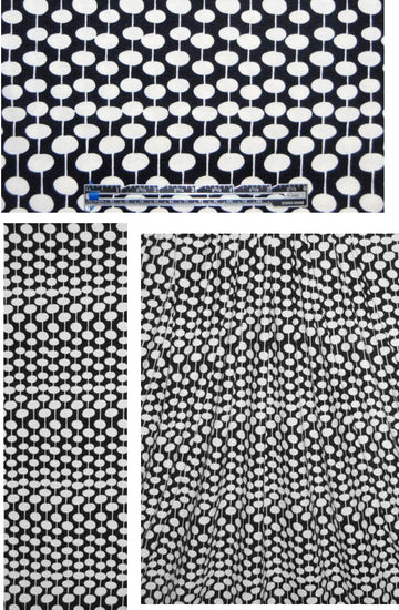 CA designer beaded curtain graphic rayon/lycra knit 1.625 yd