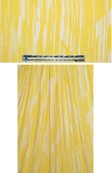 Cadena lemon/natural woodcut rayon/lycra knit