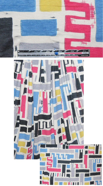 CA designer 'circuitry' geometric cotton/lycra knit 1.5 yd