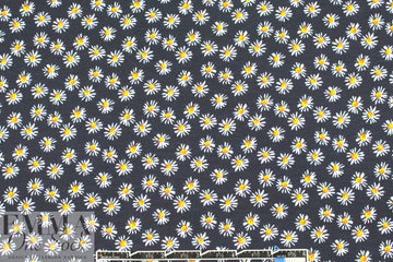 CA designer midnight daisies rayon/spandex knit 1.75 yd