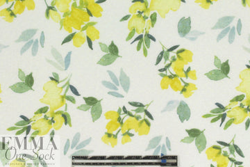 CA designer lemon floral poly/cotton knit