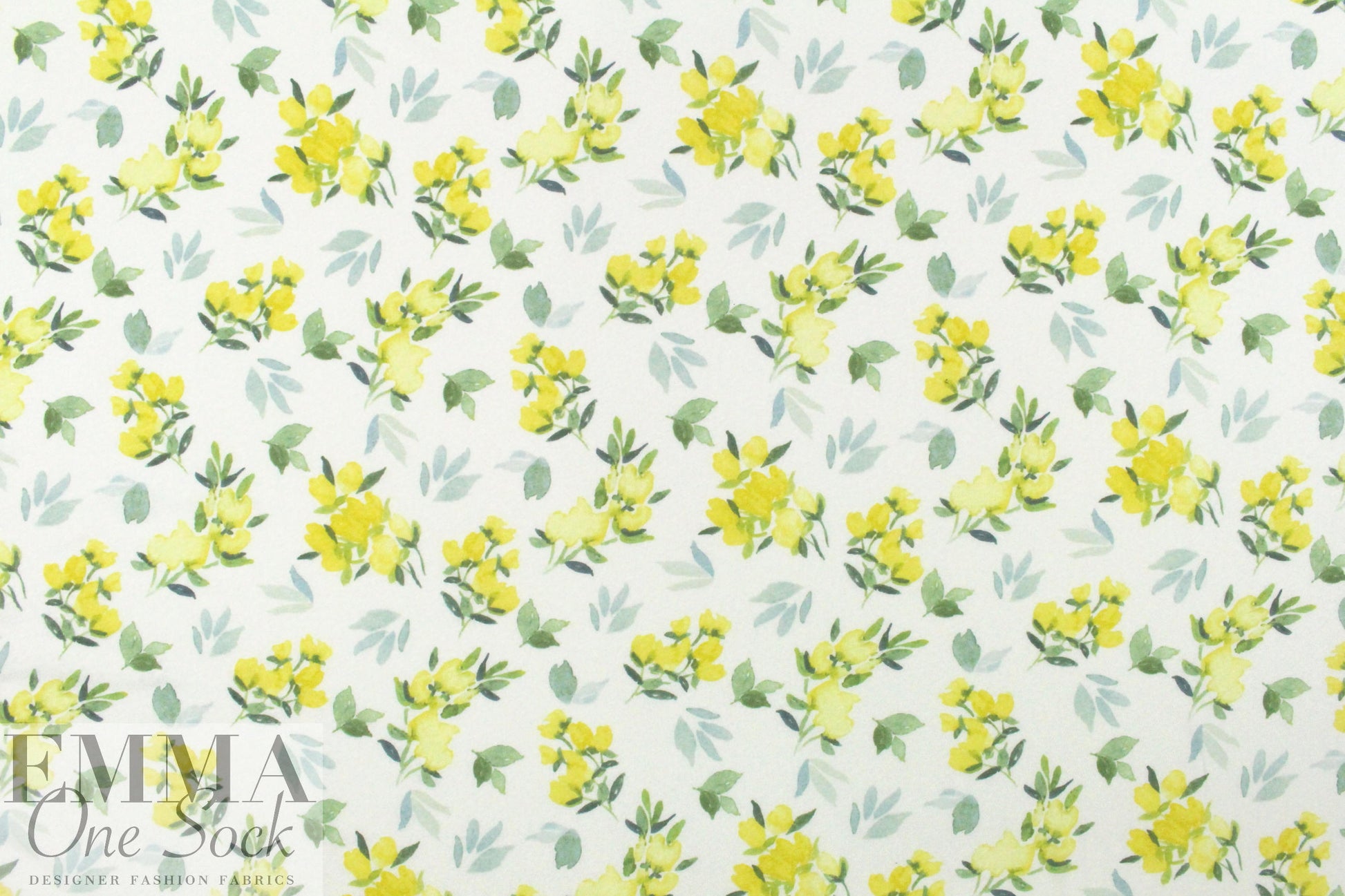 CA designer lemon floral poly/cotton knit 1.875 yd