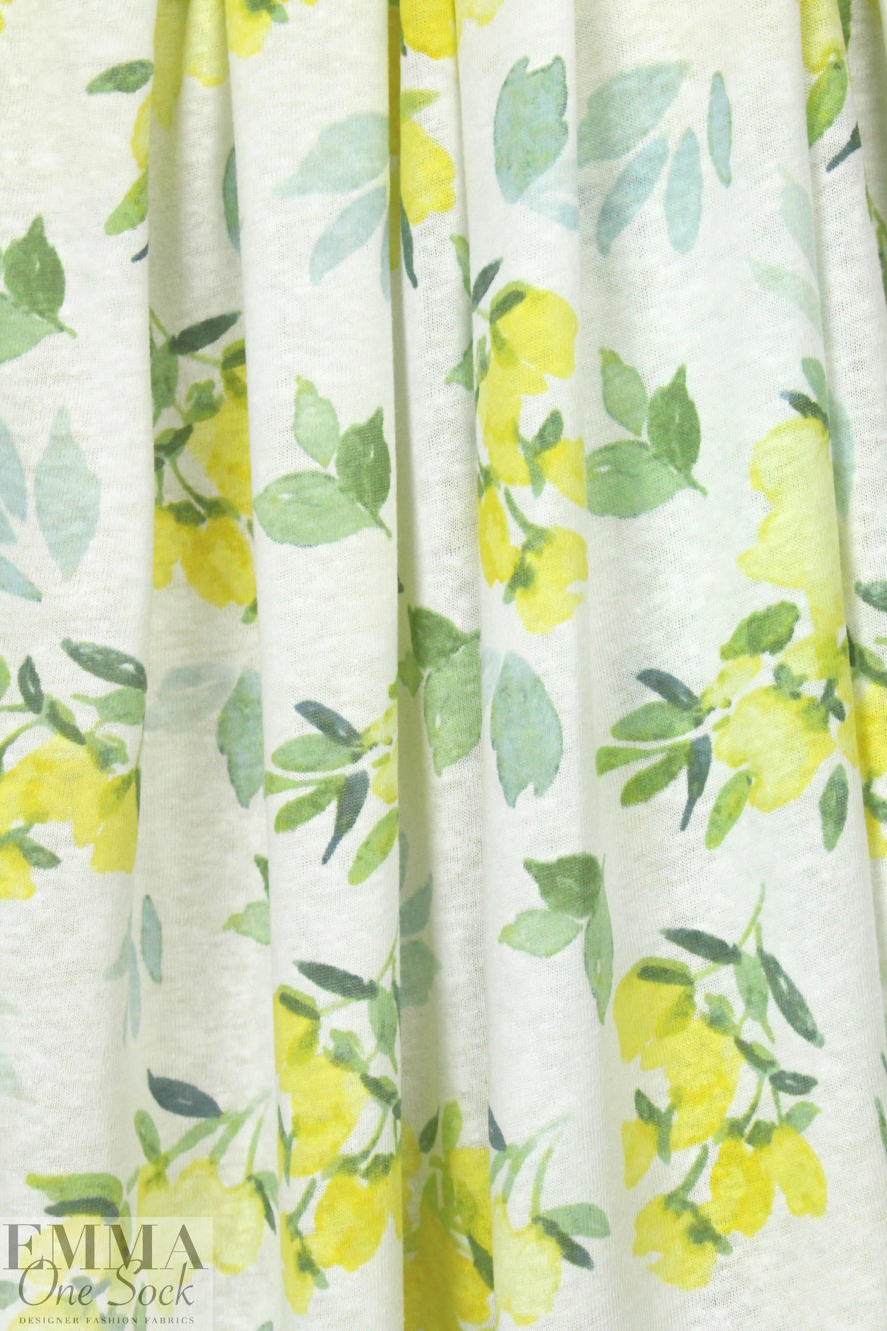 CA designer lemon floral poly/cotton knit