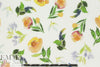 CA designer peach floral poly/cotton knit