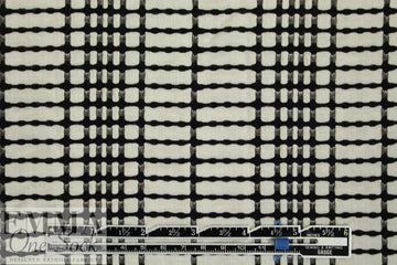 CA designer black/ivory yarn-dye grid novelty knit
