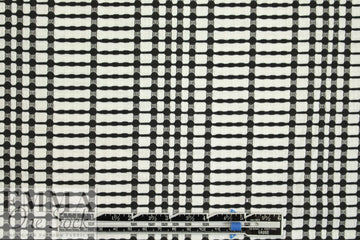 CA designer black/white yarn-dye grid novelty knit