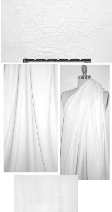David Meister pique-textured white panel knit 1.8 yd - 2 panels