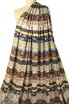 French digital viscose knit - vintage floral stripe