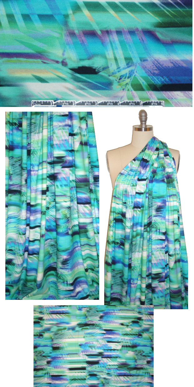 Italian digital rayon/lycra knit - waterworld