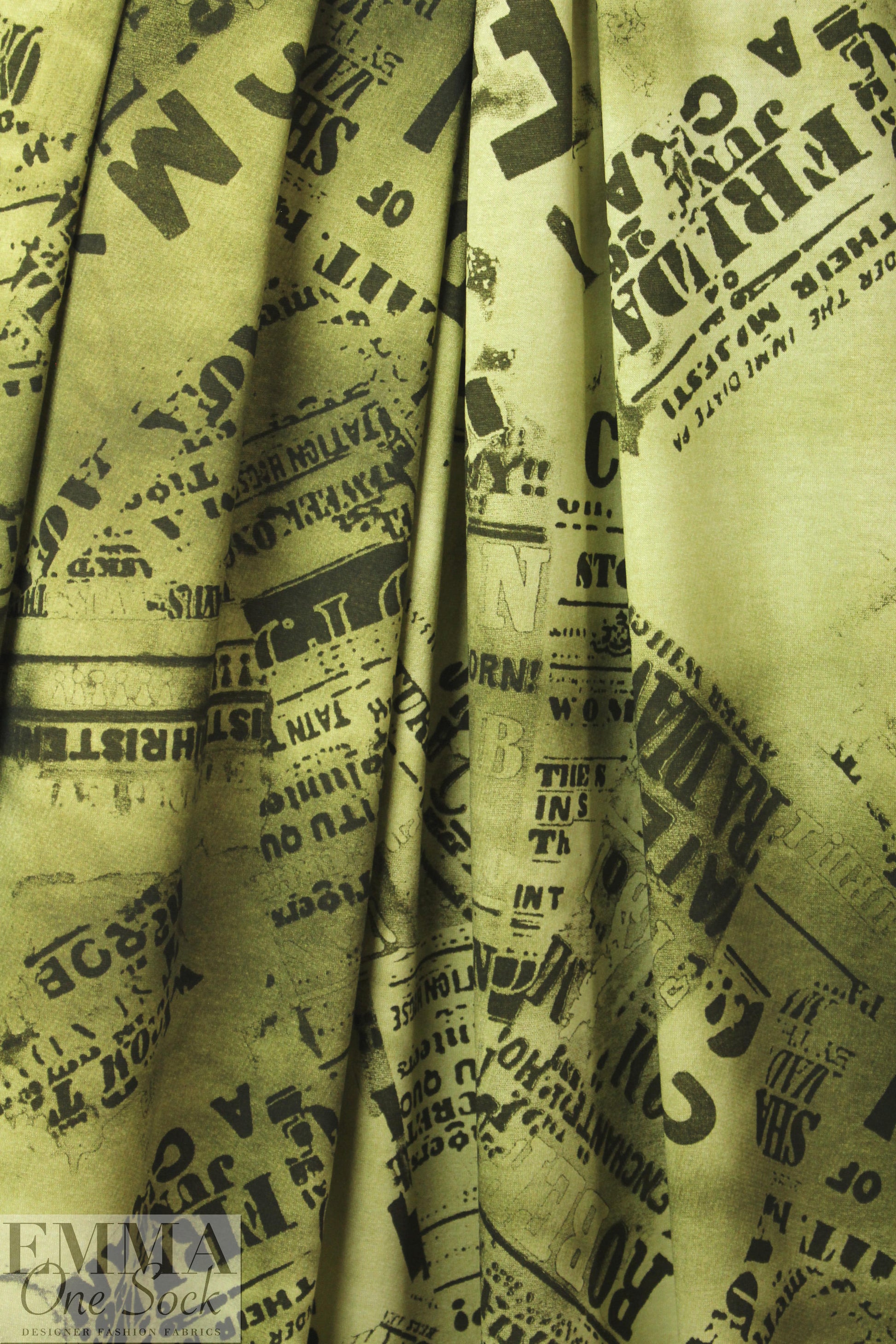 French digital viscose knit - playbill montage