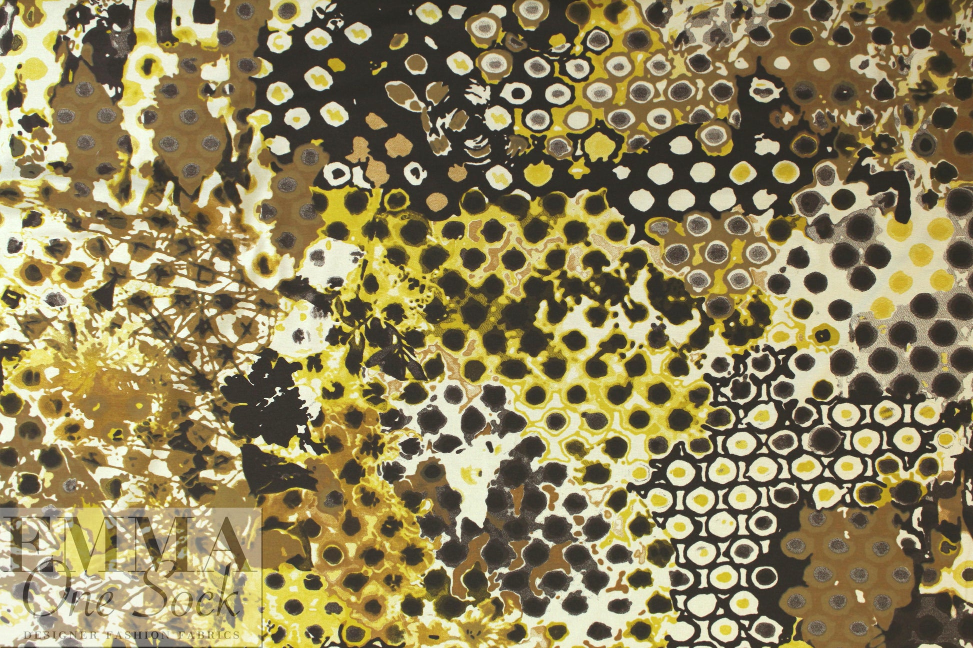 French digital viscose knit - cellular patchwork