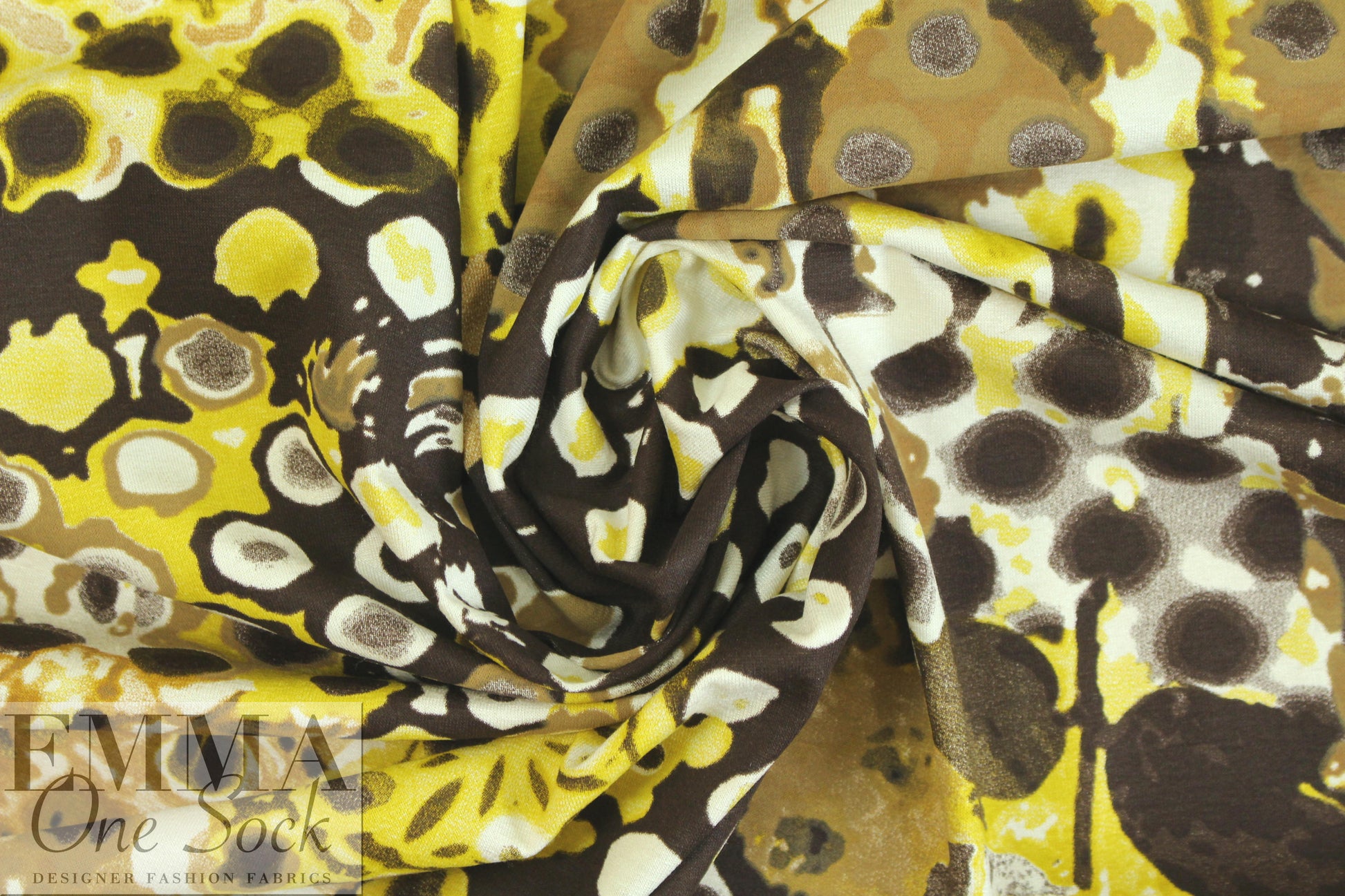 French digital viscose knit - cellular patchwork