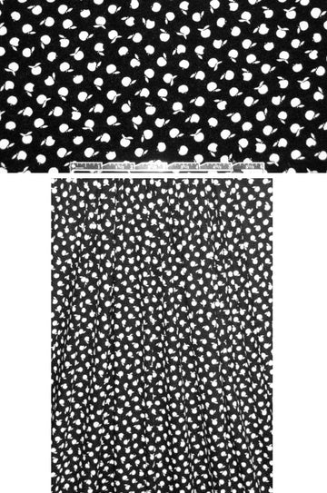 French black/white apple design knit 1.625 yd