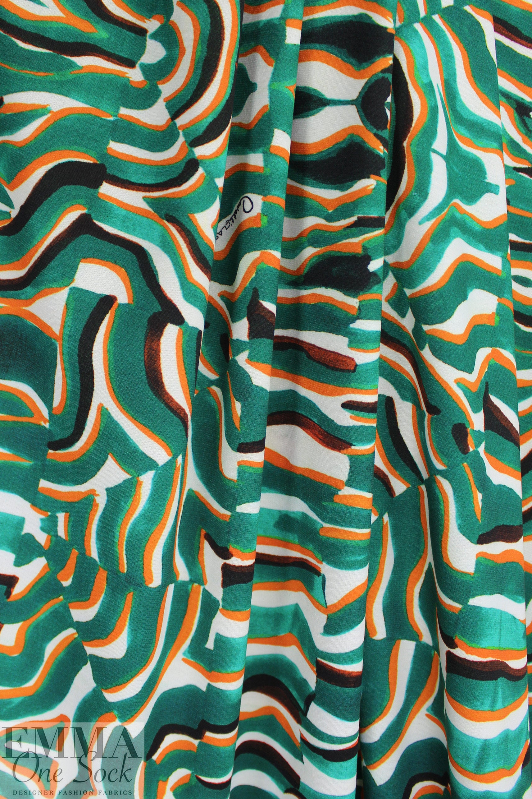 Cava11i signature digital 'rorschach' poly/span ponte 1.75 yd