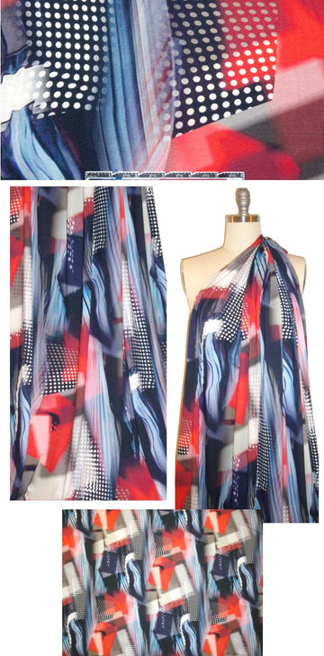 Italian digital rayon/lycra knit - optic techno-dot