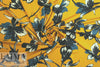 Italian digital viscose knit - butterscotch/bluesteel floral 2 yd