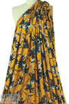 Italian digital viscose knit - butterscotch/bluesteel floral