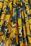 Italian digital viscose knit - butterscotch/bluesteel floral 2 yd
