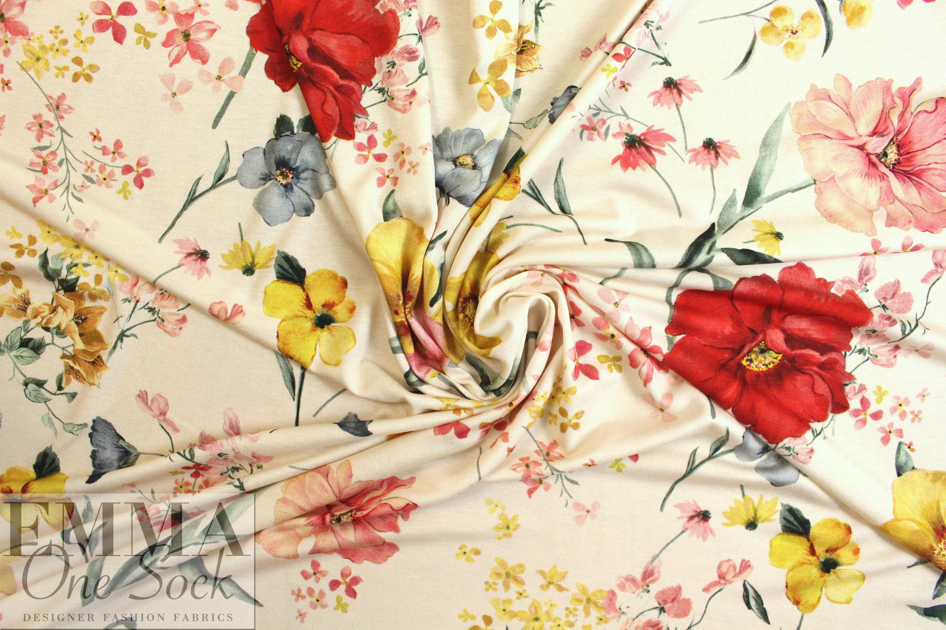 Italian digital viscose knit - flower shower