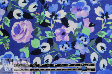Italian digital viscose knit - cobalt garden 2.5 yds