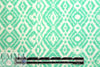 French mint/cream argyle graphic viscose/spandex knit