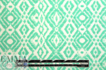 French mint/cream argyle graphic viscose/spandex knit