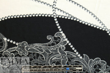 French pearls and lace viscose/spandex knit