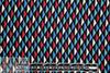 French blue/mint/raspberry graphic viscose/spandex knit