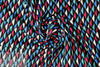 French blue/mint/raspberry graphic viscose/spandex knit