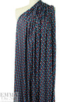 French blue/mint/raspberry graphic viscose/spandex knit