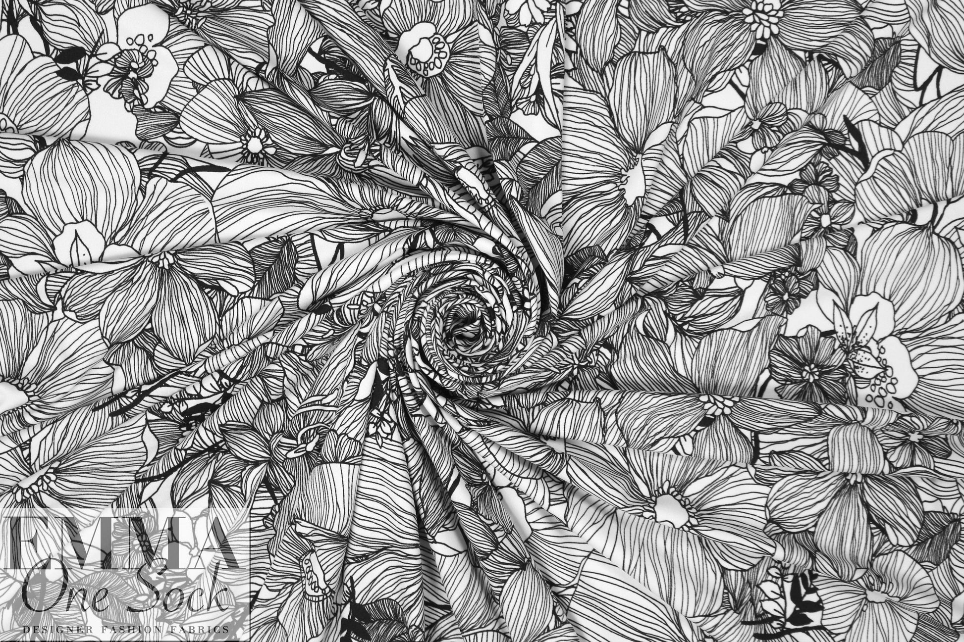 black/cream decorative floral ITY knit