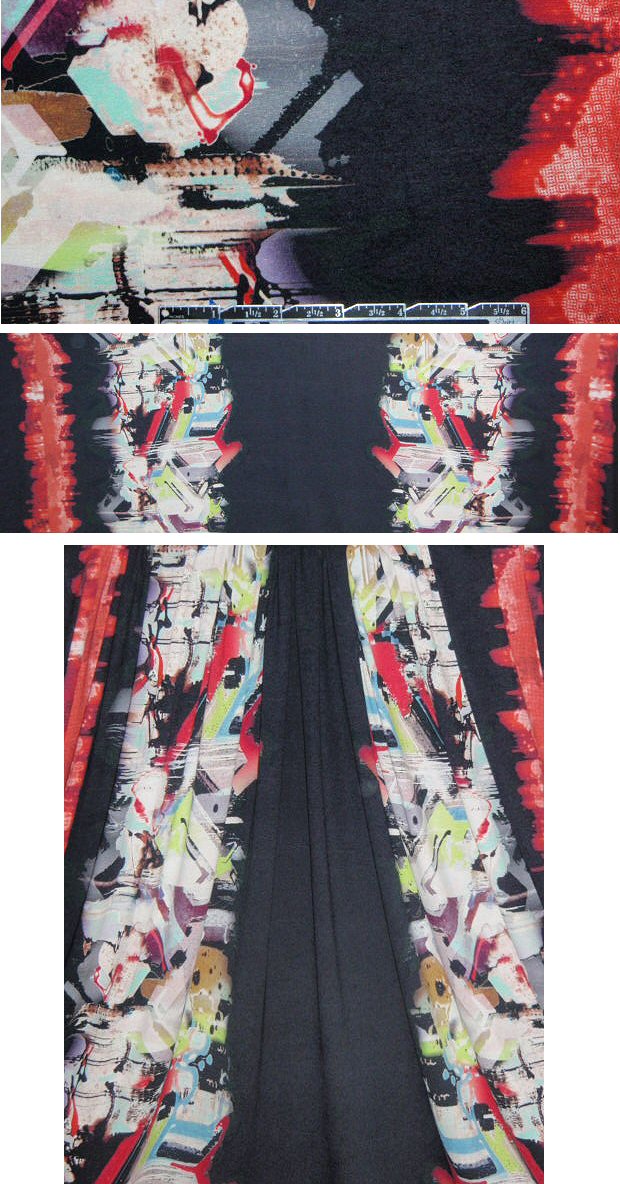 French 'crystallization' abstract digital knit 2 yd