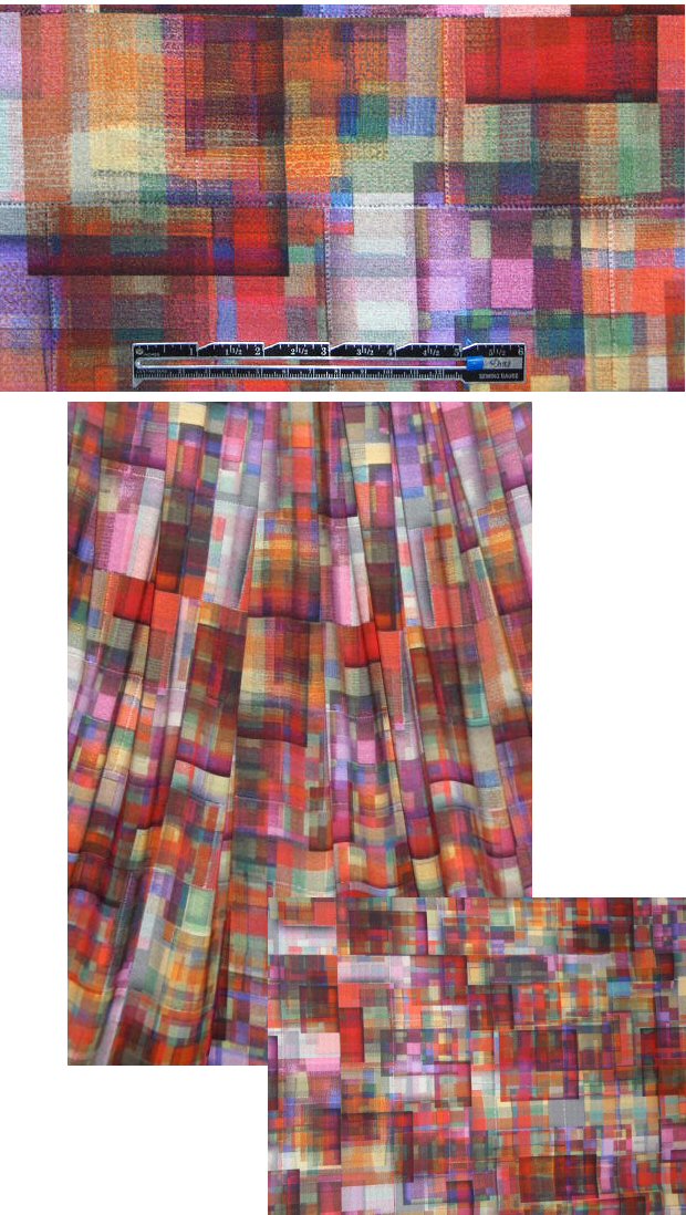 French colorful prism abstract digital knit 1.125 yds