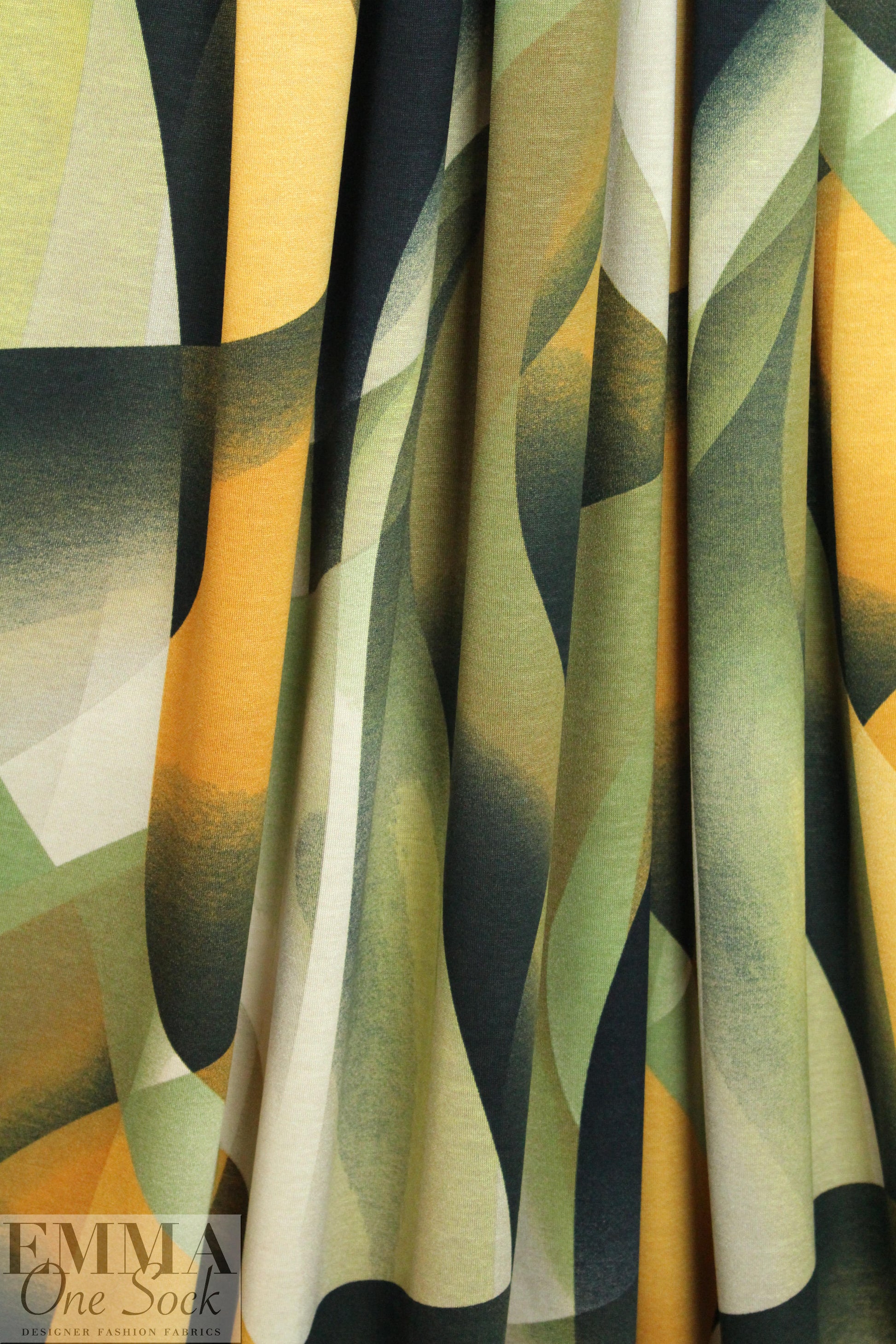 Italian digital viscose knit - cubist abstract 1.875 yds