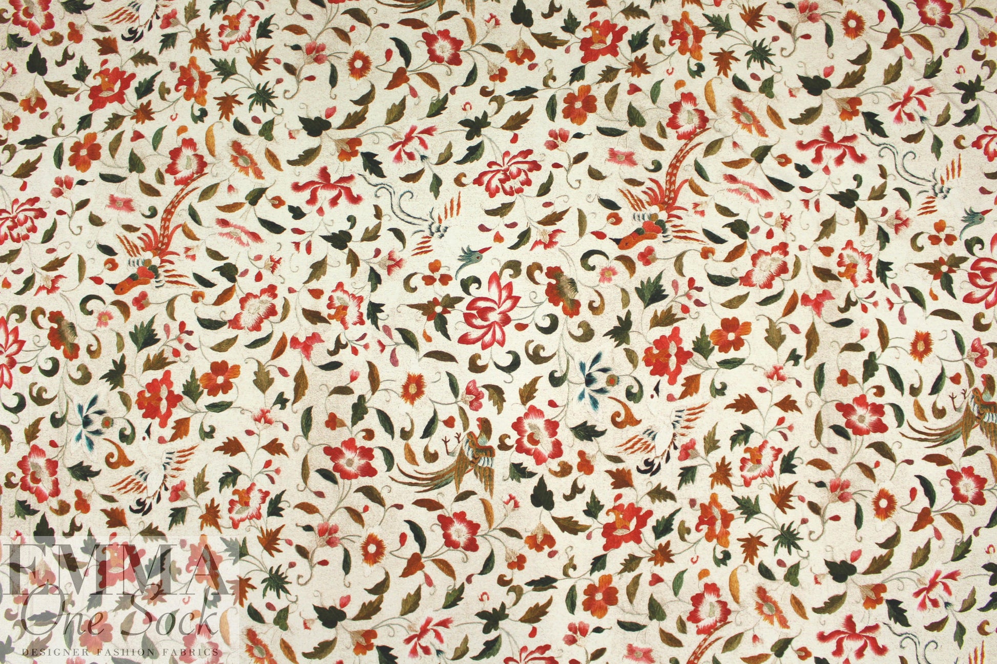 NY designer 'birds in paradise' viscose/spandex knit 1.66 yds