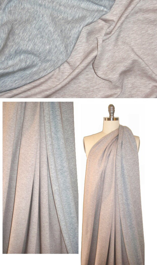 Italian gray/taupe heather reversible jersey knit