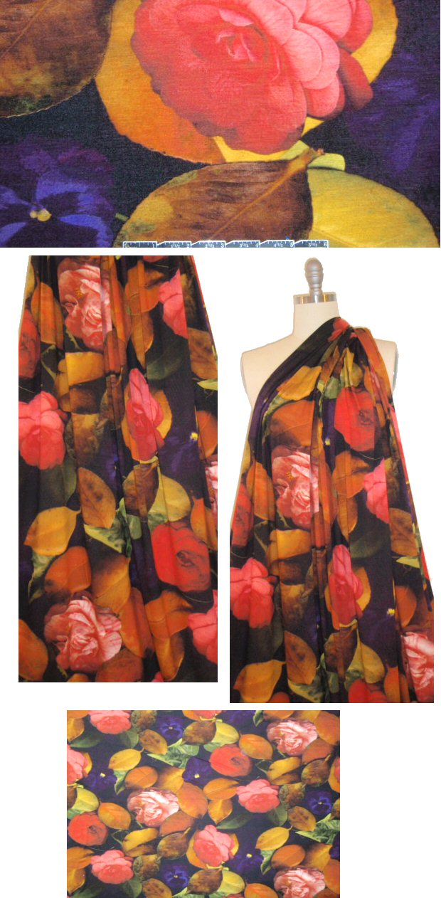 Italian romantic floral knit - spice/aubergine