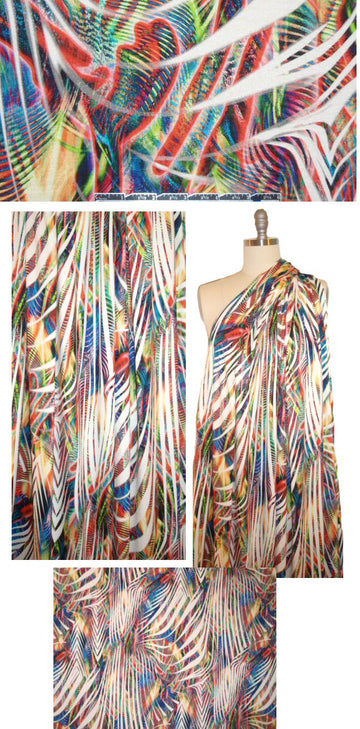 Italian streaky psychedelic viscose/lycra knit 2 yd